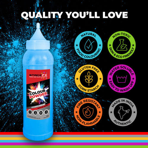 Holi Colour Powder 25 x 500g Bottles Bulk Box - 8 Colour Options