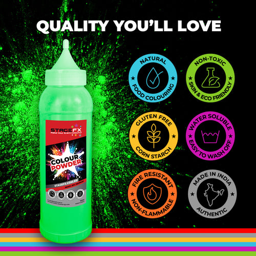 Holi Colour Powder 25 x 500g Bottles Bulk Box - 8 Colour Options