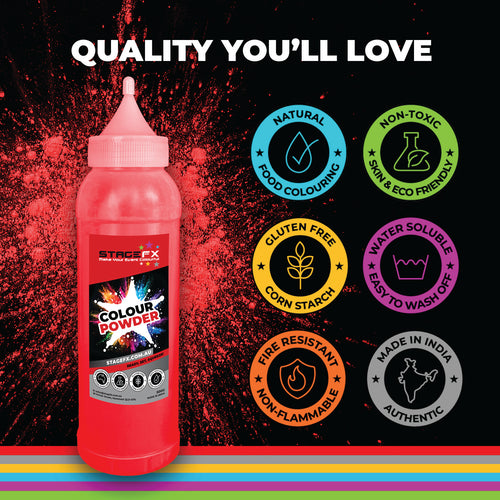 Holi Colour Powder 25 x 500g Bottles Bulk Box - 8 Colour Options