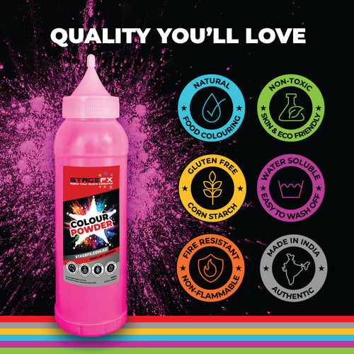 Holi Colour Powder 25 x 500g Bottles Bulk Box - 8 Colour Options