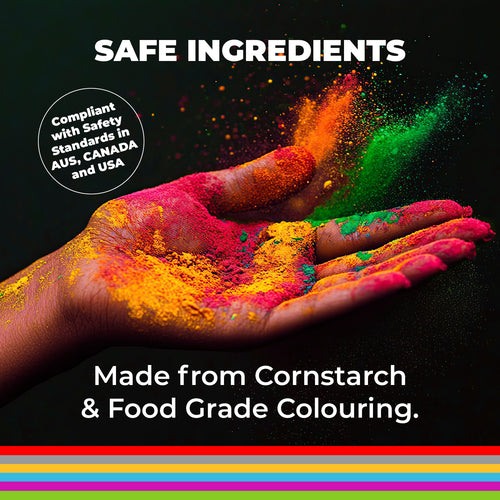 Holi Colour Powder 25 x 500g Bottles Bulk Box - 8 Colour Options