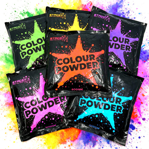 Holi Colour Powder 3.5kg Rainbow Warrior Pack (7 x 500g bags)